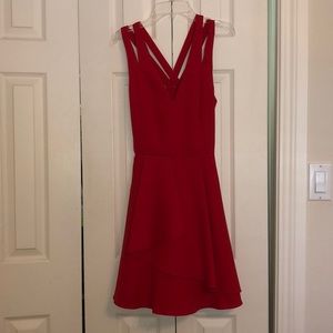 Adeline Rae asymmetrical fit and flare dress!